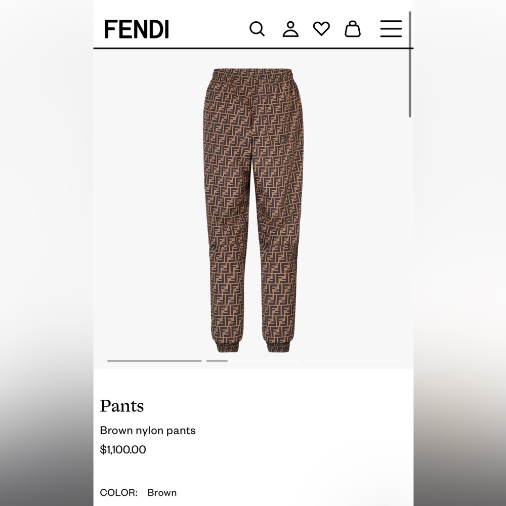 FENDI Brown nylon pants